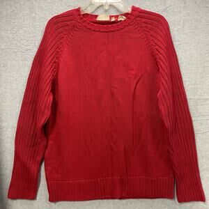 Timberland Red Knit Pullover Sweater Size Medium